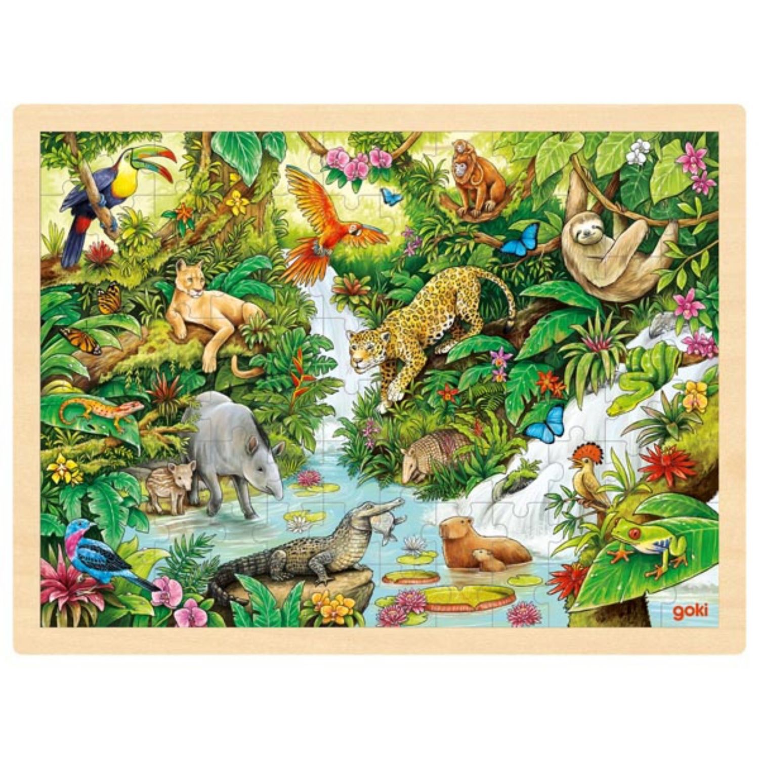Goki Einlegepuzzle 96 Teile - Im Dschungel Goki Einlegepuzzle 96 Teile - Im Dschungel von Goki