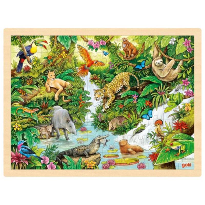 Goki Einlegepuzzle 96 Teile - Im Dschungel Goki Einlegepuzzle 96 Teile - Im Dschungel von Goki