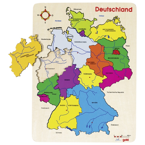 Goki Einlegepuzzle Deutschland (16 Teile) - von Goki