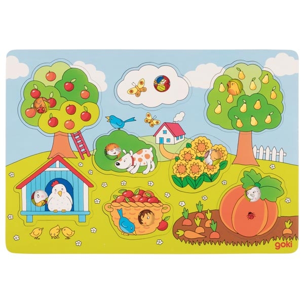Goki Hintergrundbildpuzzle - Im Garten von Goki