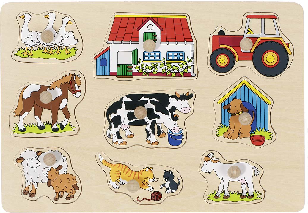 Goki Steckpuzzle - 8/9 Teile - Bauernhof von Goki