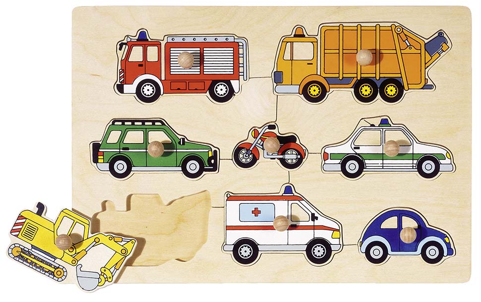 Goki Steckpuzzle - 8/9 Teile - Verkehrsmittel von Goki