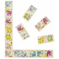 goki 56688 Domino Meine Freunde, Susibelle 6 x 3 cm, Holz, 28 Teile von Goki