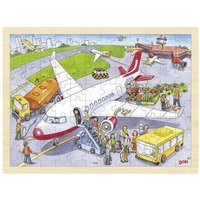 goki 57544 Einlegepuzzle Auf dem Flughafen 40 x 30 x 0,8 cm, Holz, 96 Teile goki 57544 Einlegepuzzle Auf dem Flughafen 40 x 30 x 0,8 cm, Holz, 96 Teile von Goki