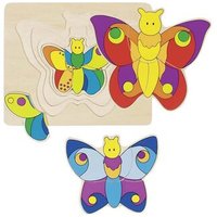 goki 57899 Schichtenpuzzle Schmetterling von Goki