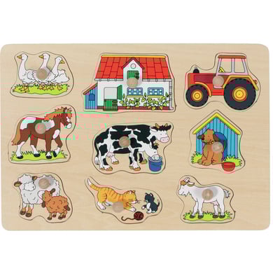 goki Steckpuzzle Bauernhof I, 9 Teile von Goki