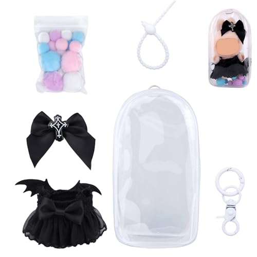 17cm Puppen Kleidungsset mit Transparenter Figuren-Displaytasche & Schlüsselanhänger, Halloweenteufel Kostüm & Puppenschutzhülle für 15cm/17cm Spielzeug Figur Deko 17cm Puppen Kleidungsset mit Transparenter Figuren-Displaytasche & Schlüsselanhänger, Halloweenteufel Kostüm & Puppenschutzhülle für 15cm/17cm Spielzeug Figur Deko von Goktvai