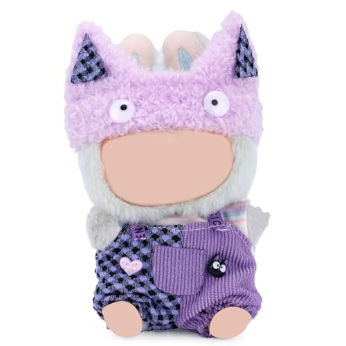 17cm Puppenkleidungs Set, Lila Outfit Inklusive Overall Mütze und Kleidung Süße Stylische Accessoires zum Anziehen (Keine Puppe Enthalten) von Goktvai