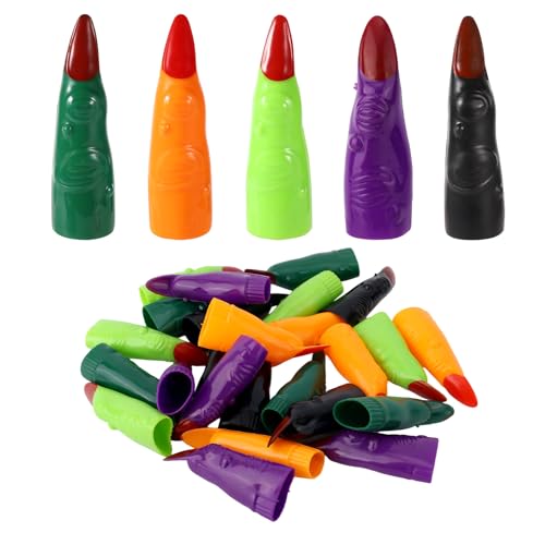 30 Stück Halloween Hexenfinger, Bunte Falsche Hexenfinger aus Kunststoff in 5 Farben für Halloween Partys Cosplay Kostümzubehör Ankleideball Dekoration 30 Stück Halloween Hexenfinger, Bunte Falsche Hexenfinger aus Kunststoff in 5 Farben für Halloween Partys Cosplay Kostümzubehör Ankleideball Dekoration von Goktvai
