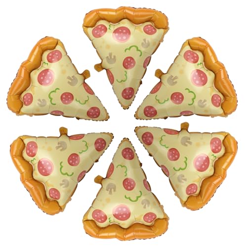 6 Stück Pizza-Ballons, 60 cm Wurst-Pizza-Scheiben Folienballon für Geburtstagsparty Babyshower Lustige Dekoration 6 Stück Pizza-Ballons, 60 cm Wurst-Pizza-Scheiben Folienballon für Geburtstagsparty Babyshower Lustige Dekoration von Goktvai