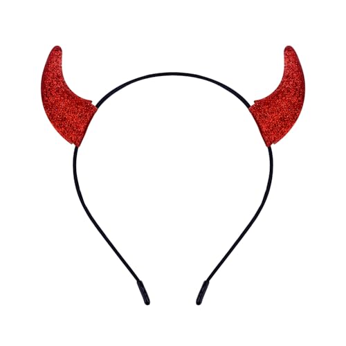 Goktvai Teufelshörner-Stirnband, Glitzer-Teufelshörner-Kopfschmuck-Accessoires Rot & Schwarz Halloween-Kostüm-Stirnband für Mädchen und Jungen Maskerade, Cosplay, Halloween, Geburtstagsparty Goktvai Teufelshörner-Stirnband, Glitzer-Teufelshörner-Kopfschmuck-Accessoires Rot & Schwarz Halloween-Kostüm-Stirnband für Mädchen und Jungen Maskerade, Cosplay, Halloween, Geburtstagsparty von Goktvai
