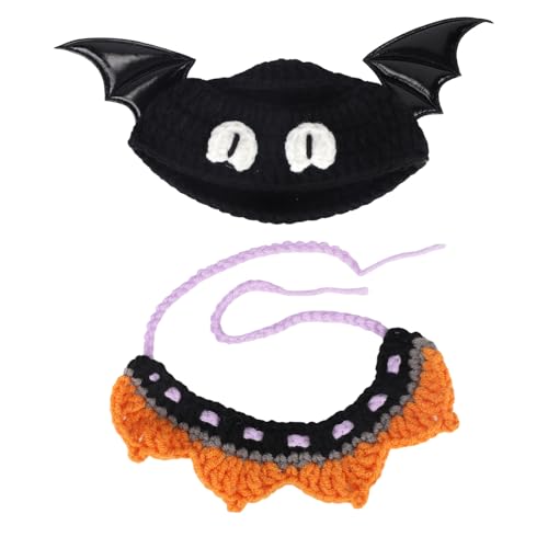 Halloween-Outfit für 17 cm Große Puppe, Puppenkleidung Halloween mit Mütze und Gebiss Modische Gestrickte Puppenkleidung zum Spielen und Präsentieren (Kein Spielzeug Enthalten) von Goktvai