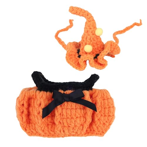Puppenkleidung Halloween für 17cm, Gestrickt Halloween-Kürbiskostüm mit Mütze und Laternenrock Süß Puppenkleidung für Sammler und Feiertagsdisplays Puppenkleidung Halloween für 17cm, Gestrickt Halloween-Kürbiskostüm mit Mütze und Laternenrock Süß Puppenkleidung für Sammler und Feiertagsdisplays von Goktvai