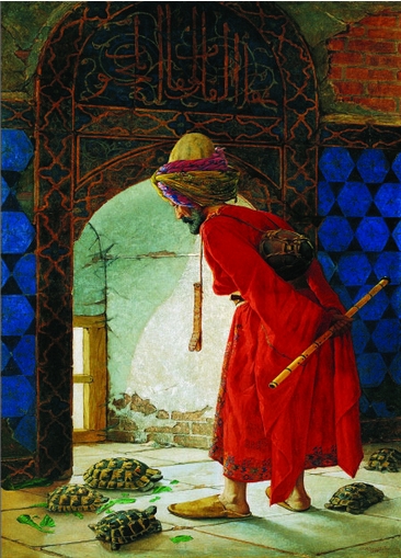 Gold Puzzle Osman Hamdi Bey: Der Schildkrötenerzieher 1000 Teile Puzzle Gold-Puzzle-60966 von Gold Puzzle