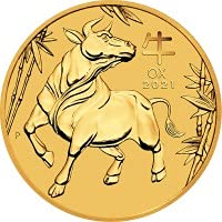 Australien Lunar III 2021 Jahr des Ochsen 1/20 Unze Goldmünze 2021, Feingold, incl Münzhüllen und Geschenkbeutel, Neuware von Gold