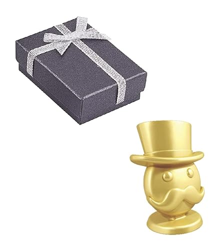 Monopoly Gold Mr Monopoly-Spielstein und Geschenk-Box, Emoji, Metall, seltenes Sammlerstück, Spielfigur von Gold