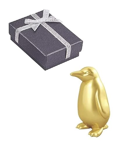 Monopoly Gold Pinguin Token und Geschenkbox Emoji Metall Seltenes Sammlerstück von Gold