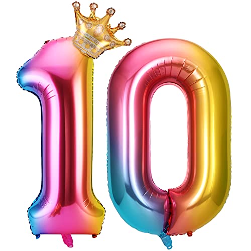GoldOars Zahlen Luftballon 10 zahlenballon 40'' Riesige Folienballon mit Krone Geburtstag Folienzahlen Helium Zahlenballon für Party, Birthday, Dekoration GoldOars Zahlen Luftballon 10 zahlenballon 40'' Riesige Folienballon mit Krone Geburtstag Folienzahlen Helium Zahlenballon für Party, Birthday, Dekoration von GoldOars