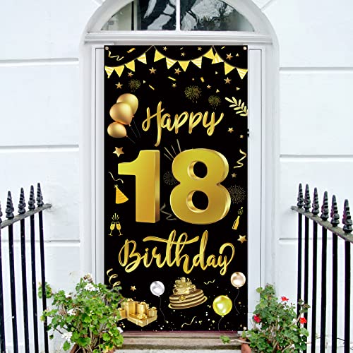 GoldRock 18 Geburtstag Deko Mädchen Junge, Banner 18 Geburtstag, 18ter Geburtstag Dekorationen, 18 Happy Birthday Banner 185cm × 90 cm, Deko 18. Geburtstag Sfeier Liefert Foto Prop Kuchen Tisch Banner GoldRock 18 Geburtstag Deko Mädchen Junge, Banner 18 Geburtstag, 18ter Geburtstag Dekorationen, 18 Happy Birthday Banner 185cm × 90 cm, Deko 18. Geburtstag Sfeier Liefert Foto Prop Kuchen Tisch Banner von GoldRock