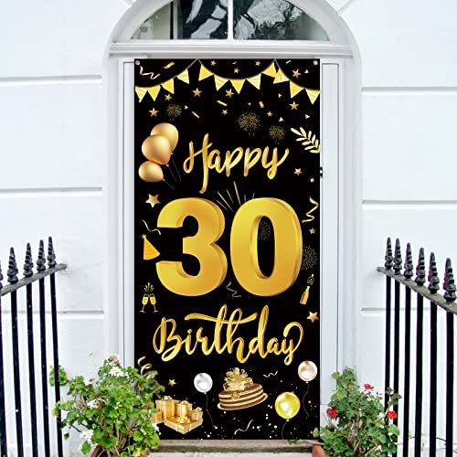 GoldRock 30. Geburtstag Deko Banner für Frauen - Hintergrund 185cm × 90cm - Feier Liefert Foto Prop Kuchen Tisch von GoldRock