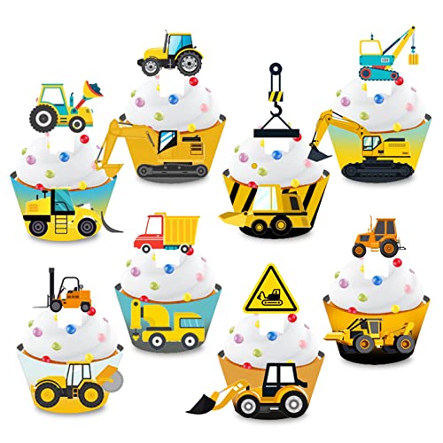 GoldRock 16 Stück Bagger Tortendeko Baustelle Muffin Deko Set, Bagger Geburtstag Cupcake Wrapper, Kuchendeko Geburtstag Junge, Tortendeko Auto, LKW Baufahrzeug Thema Küchendeko für Kindergeburtstag GoldRock 16 Stück Bagger Tortendeko Baustelle Muffin Deko Set, Bagger Geburtstag Cupcake Wrapper, Kuchendeko Geburtstag Junge, Tortendeko Auto, LKW Baufahrzeug Thema Küchendeko für Kindergeburtstag von GoldRock