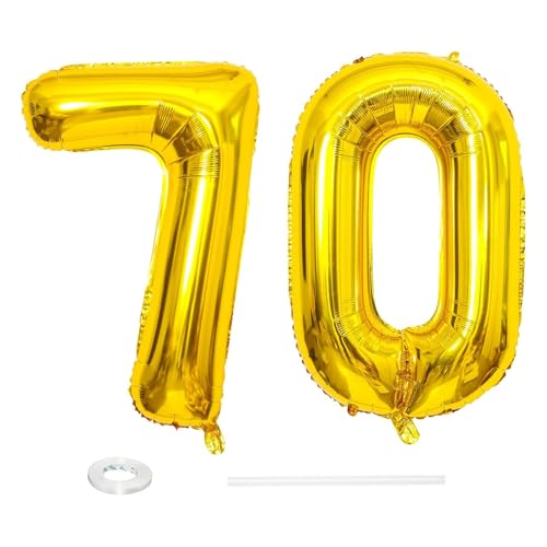 GoldRock 40" Luftballon Zahl (Gold, 70) von GoldRock