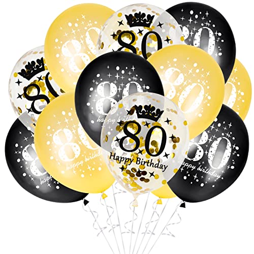 GoldRock 80 Geburtstag Deko, 15 Stück 80 Luftballons Geburtstag Set, 80. Geburtstag Deko, Deko 80 Geburtstag Frau Männer, 80 Happy Birthday Ballon Schwarz Gold für Party,Tisch Dekoration,80. Geschenke GoldRock 80 Geburtstag Deko, 15 Stück 80 Luftballons Geburtstag Set, 80. Geburtstag Deko, Deko 80 Geburtstag Frau Männer, 80 Happy Birthday Ballon Schwarz Gold für Party,Tisch Dekoration,80. Geschenke von GoldRock