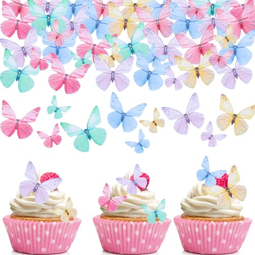 GoldRock Essbare Schmetterlinge für Torte,72 Stück Essbare Tortendeko Schmetterling,Bunt Schmetterlinge Deko Torte,Esspapier Tortendeko Hochzeit,Schmetterling Kuchen Deko Geburtstag,Muffin Deko Essbar GoldRock Essbare Schmetterlinge für Torte,72 Stück Essbare Tortendeko Schmetterling,Bunt Schmetterlinge Deko Torte,Esspapier Tortendeko Hochzeit,Schmetterling Kuchen Deko Geburtstag,Muffin Deko Essbar von GoldRock
