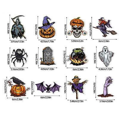 GoldRock Geist Essbare Tortendeko Halloween, 48 Stk Halloween Tortendeko Essbar,Katze Kürbis Horror Deko Torte,Fledermaus Esspapier Kuchendeko,Spinne Muffin Cupcake Topper Kuchen Deko Essbar von GoldRock