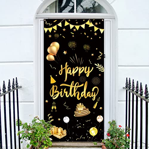 GoldRock Happy Birthday Banner, Happy Birthday Deko Geburtstagsbanner für Kinder Jungen Mädchen Frau Mann,Deko Geburtstag Banner,Geburtstagsdeko Hintergrund,Geburtstagsfeier Dekorationen Banner 185×90 von GoldRock