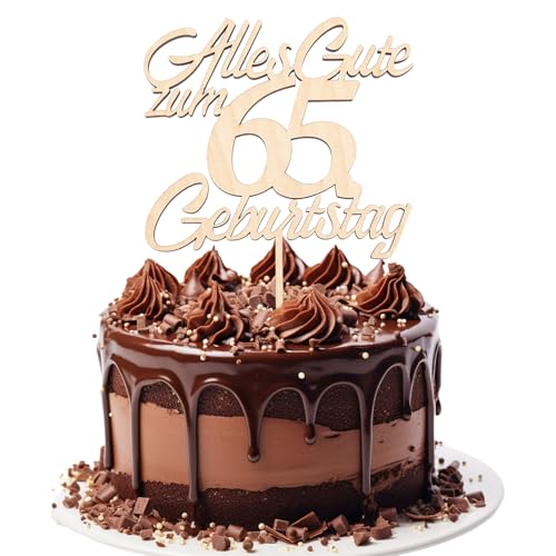 GoldRock Holz Torten Deko 65. Geburtstag Mann Frau, Tortendeko Männer, Kuchendeko Alles Gute zum 65., Frauen Kuchen, Cake Topper 65 Jahre GoldRock Holz Torten Deko 65. Geburtstag Mann Frau, Tortendeko Männer, Kuchendeko Alles Gute zum 65., Frauen Kuchen, Cake Topper 65 Jahre von GoldRock