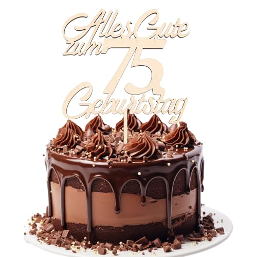 GoldRock Holz Torten Deko 75. Geburtstag Mann Frau, Tortendeko Männer, Kuchendeko Alles Gute zum 75. Geburtstag, Frauen Kuchen Deko, Cake Topper 75 Jahre GoldRock Holz Torten Deko 75. Geburtstag Mann Frau, Tortendeko Männer, Kuchendeko Alles Gute zum 75. Geburtstag, Frauen Kuchen Deko, Cake Topper 75 Jahre von GoldRock