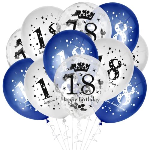 GoldRock Luftballons 18. Geburtstag Junge Mädchen, 15 Stück Blau, Deko Ballon, Dekoration zum 18. Geburtstag, Geburtstagsdeko 18 Jahre GoldRock Luftballons 18. Geburtstag Junge Mädchen, 15 Stück Blau, Deko Ballon, Dekoration zum 18. Geburtstag, Geburtstagsdeko 18 Jahre von GoldRock