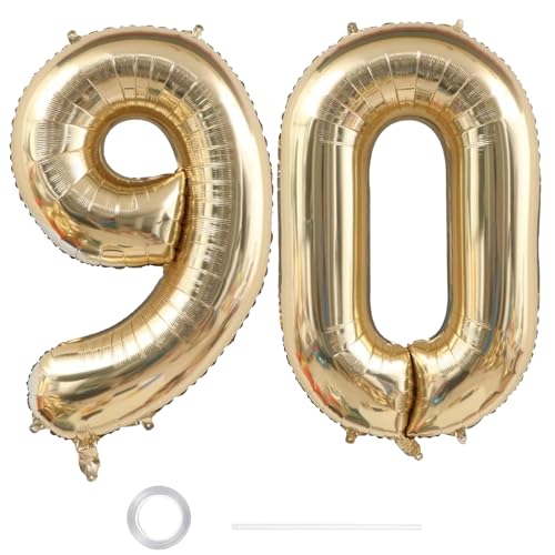 GoldRock XXL Luftballon Geburtstag Deko Weißgold (Helles Gold, 90) von GoldRock