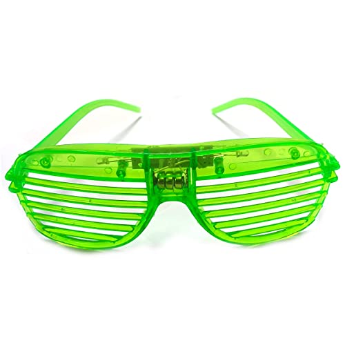 Golden Beads Ovale Form, blinkender Auslöser, LED-Brille, leuchtende Farben, Neon-Partyzubehör, leuchtende Schatten, Partygeschenke, Raves, Konzert-Shows, Weihnachten, Geburtstagsparty (grün) von Golden Beads