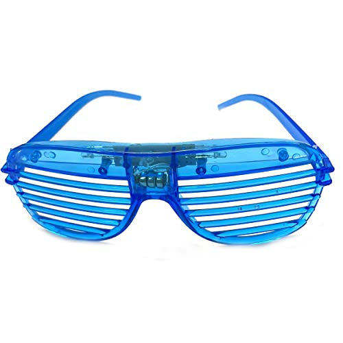 Golden Beads Ovale Form, blinkender Auslöser, LED-Brille, leuchtende Farben, Neon-Partyzubehör, leuchtende Schatten, Partygeschenke, Raves, Konzertshows, Weihnachten, Geburtstagsparty (blau) von Golden Beads