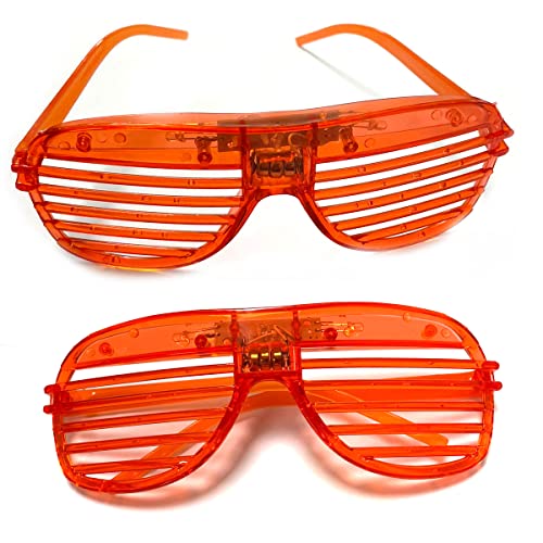 Golden Beads Ovale Form, blinkender Auslöser, LED-Brille, leuchtende Farben, Neon-Partyzubehör, leuchtende Schatten, Partygeschenke, Raves, Konzertshows, Weihnachten, Geburtstagsparty (rot) von Golden Beads