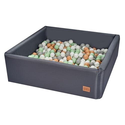 GoldenGroup Bällebad Baby 150x150 cm - Spielzeug - Ball Pool - Indoor Spielplatz - Quadratische Bällebad Schaumstoff - Bällebad Kinder - Bällebad ohne Bälle - Graphit von GoldenGroup