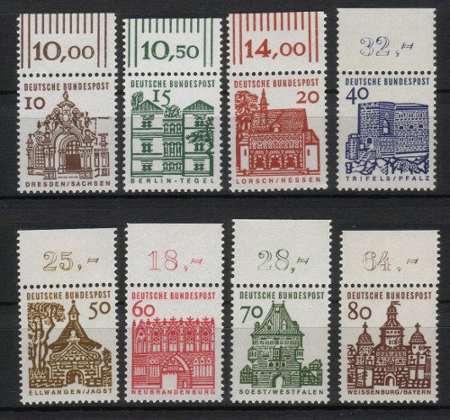 Goldhahn BRD Kleine Bauwerke Oberrandsatz postfrisch- Briefmarken für Sammler von Goldhahn