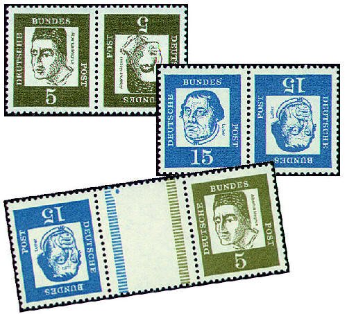 Goldhahn BRD Zusammendrucke K2-KZ2 Albertus-Luther 1963 postfrisch- Briefmark... von Goldhahn