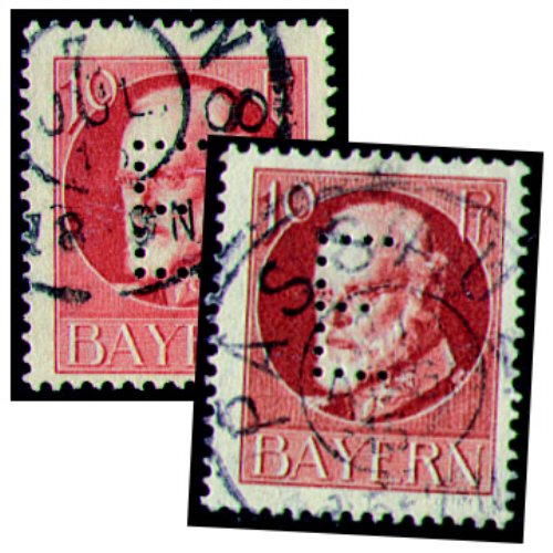 Goldhahn Bayern Dienstmarke Nr. 14a+b gestempelt - Briefmarken für Sammler von Goldhahn