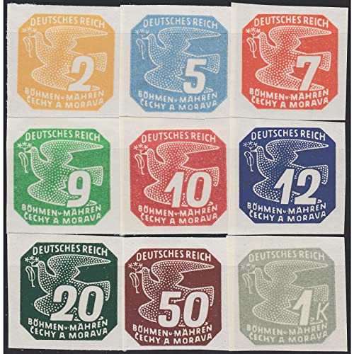 Goldhahn Böhmen und Mähren Nr. 117-125 postfrisch Taube 1943" Briefmarken für Sammler von Goldhahn