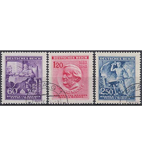 Goldhahn Böhmen und Mähren Nr. 128-130 gestempelt Wagner 1943" Briefmarken für Sammler von Goldhahn