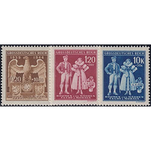 Goldhahn Böhmen und Mähren Nr. 133-135 postfrisch Protektorat 1944" Briefmarken für Sammler von Goldhahn