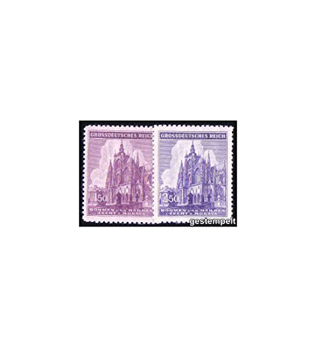 Goldhahn Böhmen und Mähren Nr. 140-141 gestempelt St. Veits Dom 1944 Briefmarken für Sammler von Goldhahn
