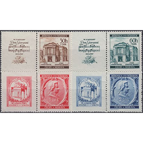 Goldhahn Böhmen und Mähren Nr. 79-82 Zf postfrisch Mozart 1941" Briefmarken für Sammler Goldhahn Böhmen und Mähren Nr. 79-82 Zf postfrisch Mozart 1941" Briefmarken für Sammler von Goldhahn