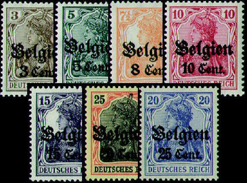 Goldhahn Deutsche Besetzung Landespost in Belgien Nr. 11-14,16-18 postfrisch-... von Goldhahn