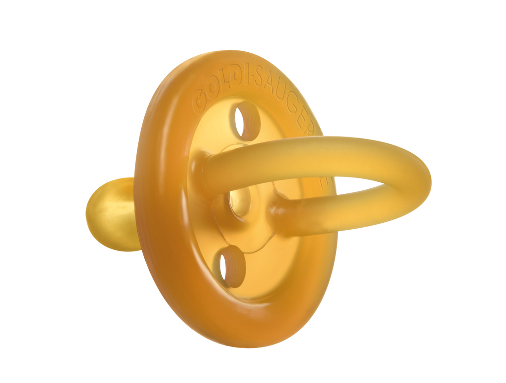Goldi Naturkautschuk Schnuller (Naturform symmetrisch) - S-L (3-24 Monate) von Goldi