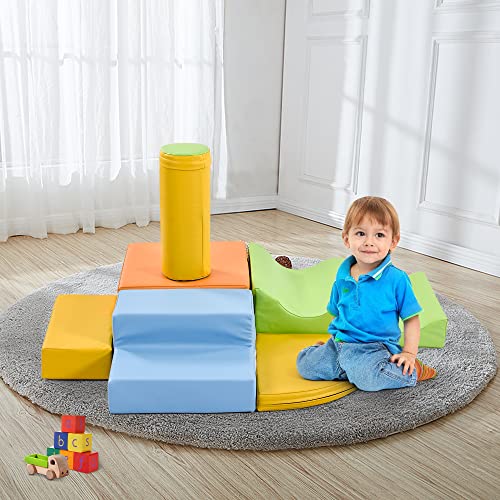GoldCoo Montessori Schaumstoff Bausteine Kinder Indoor 6er-Set，Baby Softbausteine ab 1 6 Monate von GoldiCoo