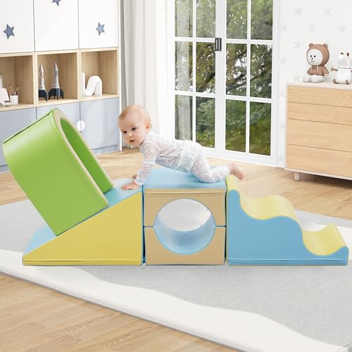 GoldCoo Montessori Schaumstoff Bausteine Kinder Indoor 6er-Set ，Baby Softbausteine ab 1 6 Monate von GoldiCoo